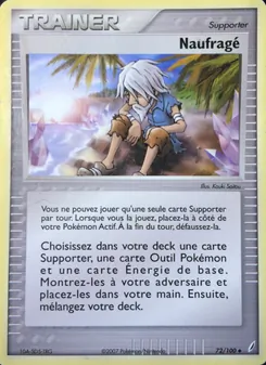 Carte Naufragé de l'extension EX Gardiens de Cristal, numéro 72/100