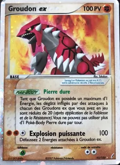 Carte Groudon ex de l'extension EX Gardiens de Cristal, numéro 93/100