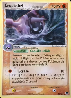 Carte Crustabri δ de l'extension EX Île des Dragons, numéro 14/101