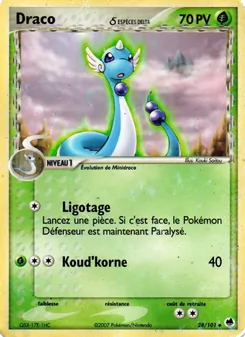 Carte Draco δ de l'extension EX Île des Dragons, numéro 28/101