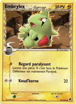 Carte Embrylex δ de l'extension EX Île des Dragons, numéro 52/101