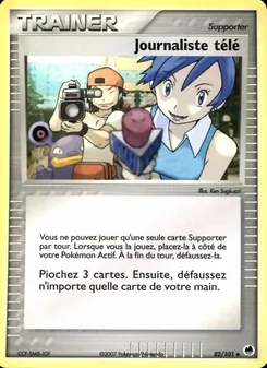 Carte Journaliste télé de l'extension EX Île des Dragons, numéro 82/101