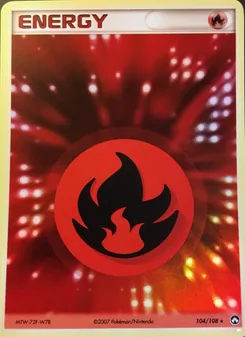 Carte Énergie Feu de l'extension EX Gardiens du Pouvoir, numéro 104/108