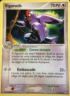 Carte Vigoroth de l'extension EX Gardiens du Pouvoir, numéro 41/108