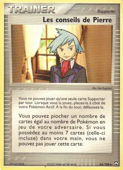 Carte Les conseils de Pierre de l'extension EX Gardiens du Pouvoir, numéro 83/108