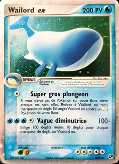 Carte Wailord ex de l'extension EX Tempête de sable, numéro 100/100