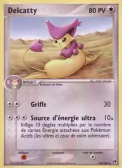 Carte Delcatty de l'extension EX Tempête de sable, numéro 34/100
