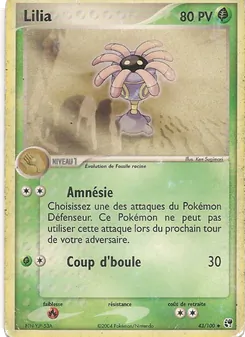 Carte Lilia de l'extension EX Tempête de sable, numéro 43/100