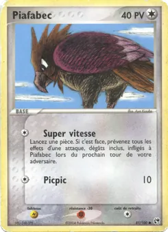 Carte Piafabec de l'extension EX Tempête de sable, numéro 81/100