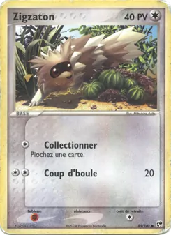 Carte Zigzaton de l'extension EX Tempête de sable, numéro 85/100