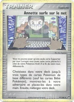 Carte Annette surfe sur le net de l'extension EX Tempête de sable, numéro 87/100