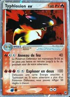 Carte Typhlosion ex de l'extension EX Tempête de sable, numéro 99/100