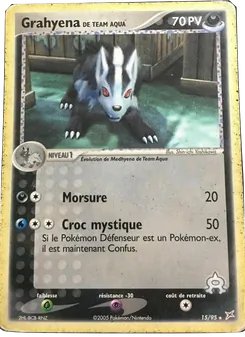 Carte Grahyena de Team Aqua de l'extension EX Team Magma vs Team Aqua, numéro 15/95
