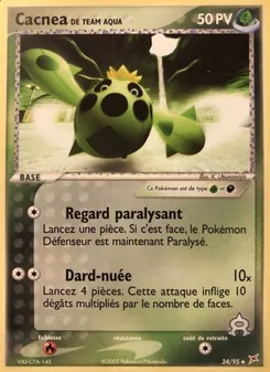 Carte Cacnea de Team Aqua de l'extension EX Team Magma vs Team Aqua, numéro 24/95