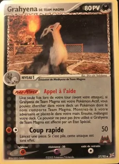 Carte Grahyena de Team Magma de l'extension EX Team Magma vs Team Aqua, numéro 37/95