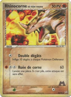 Carte Rhinocorne de Team Magma de l'extension EX Team Magma vs Team Aqua, numéro 38/95