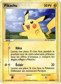 Carte Pikachu de l'extension EX Team Magma vs Team Aqua, numéro 43/95
