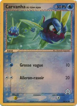 Carte Carvanha de Team Aqua de l'extension EX Team Magma vs Team Aqua, numéro 48/95
