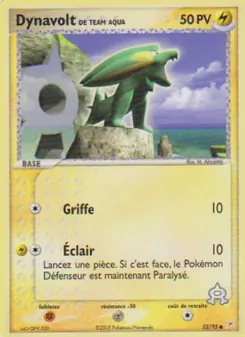 Carte Dynavolt de Team Aqua de l'extension EX Team Magma vs Team Aqua, numéro 52/95