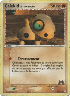 Carte Galekid de Team Magma de l'extension EX Team Magma vs Team Aqua, numéro 59/95