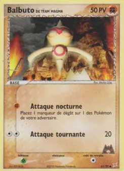 Carte Balbuto de Team Magma de l'extension EX Team Magma vs Team Aqua, numéro 61/95