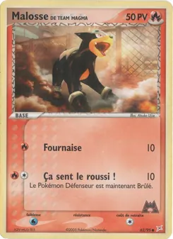 Carte Malosse de Team Magma de l'extension EX Team Magma vs Team Aqua, numéro 62/95