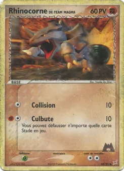 Carte Rhinocorne de Team Magma de l'extension EX Team Magma vs Team Aqua, numéro 68/95