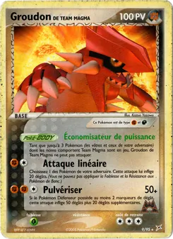 Carte Groudon de Team Magma de l'extension EX Team Magma vs Team Aqua, numéro 9/95