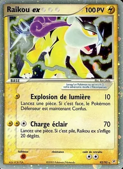 Carte Raikou ex de l'extension EX Team Magma vs Team Aqua, numéro 92/95
