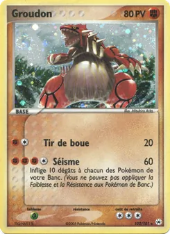Carte Groudon de l'extension EX Légendes Oubliées, numéro 102/101