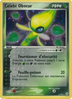 Carte Celebi Obscur de l'extension EX Légendes Oubliées, numéro 4/101