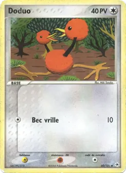 Carte Doduo de l'extension EX Légendes Oubliées, numéro 60/101