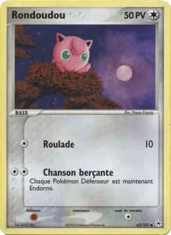 Carte Rondoudou de l'extension EX Légendes Oubliées, numéro 63/101