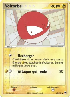 Carte Voltorbe de l'extension EX Légendes Oubliées, numéro 80/101
