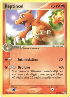 Carte Reptincel de l'extension EX Rouge Feu & Vert Feuille, numéro 31/112
