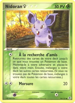 Carte Nidoran ♀ de l'extension EX Rouge Feu & Vert Feuille, numéro 70/112