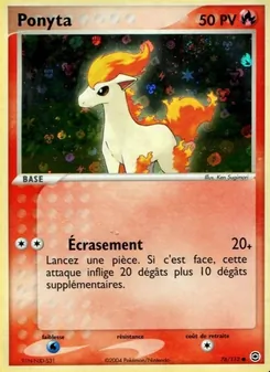 Carte Ponyta de l'extension EX Rouge Feu & Vert Feuille, numéro 76/112