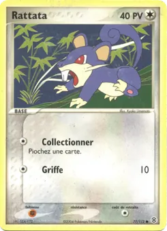 Carte Rattata de l'extension EX Rouge Feu & Vert Feuille, numéro 77/112
