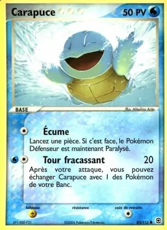Carte Carapuce de l'extension EX Rouge Feu & Vert Feuille, numéro 83/112