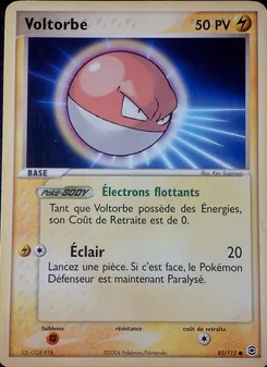 Carte Voltorbe de l'extension EX Rouge Feu & Vert Feuille, numéro 85/112