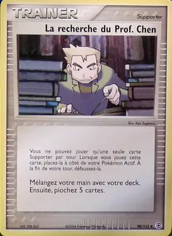 Carte La recherche du Prof. Chen de l'extension EX Rouge Feu & Vert Feuille, numéro 98/112