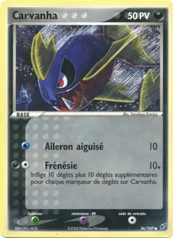Carte Carvanha de l'extension EX Deoxys, numéro 56/107