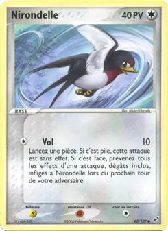 Carte Nirondelle de l'extension EX Deoxys, numéro 80/107