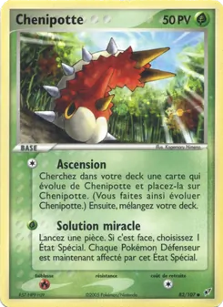 Carte Chenipotte de l'extension EX Deoxys, numéro 82/107