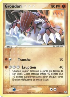 Carte Groudon de l'extension EX Émeraude, numéro 14/106