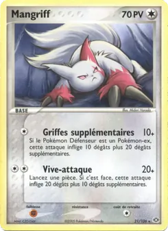 Carte Mangriff de l'extension EX Émeraude, numéro 21/106