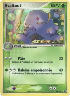 Carte Avaltout de l'extension EX Émeraude, numéro 40/106
