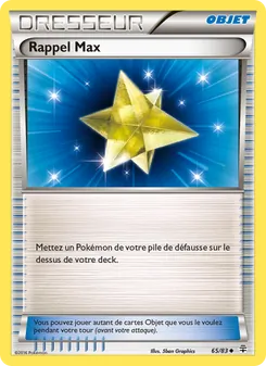 Carte Rappel Max de l'extension Générations, numéro 65/83