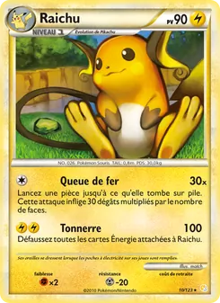 Carte Raichu de l'extension HeartGold SoulSilver, numéro 10/123