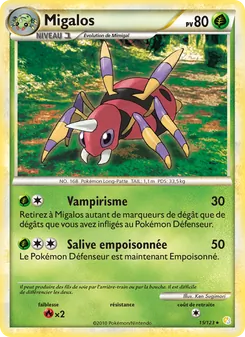 Carte Migalos de l'extension HeartGold SoulSilver, numéro 15/123